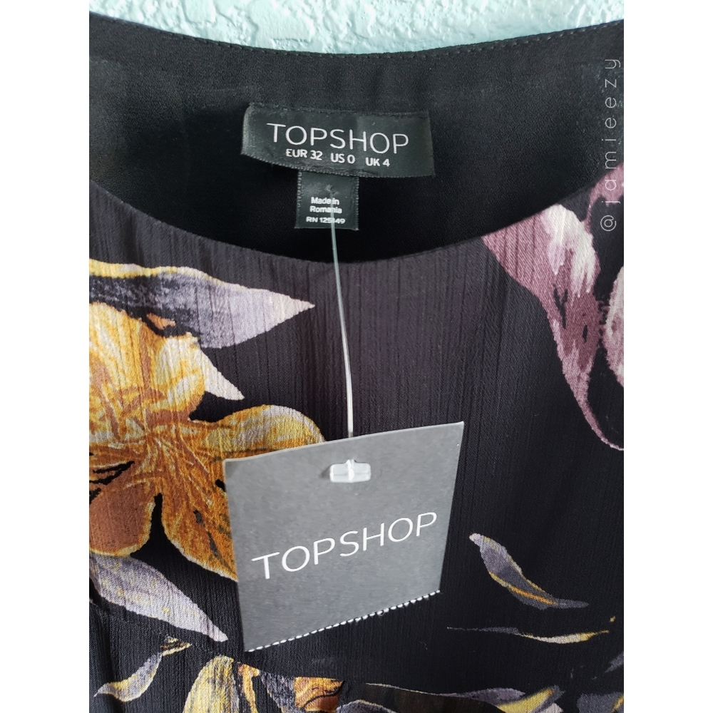 Topshop | NWT Floral Print Tiered Ruffle Dress - Picture 9 of 10